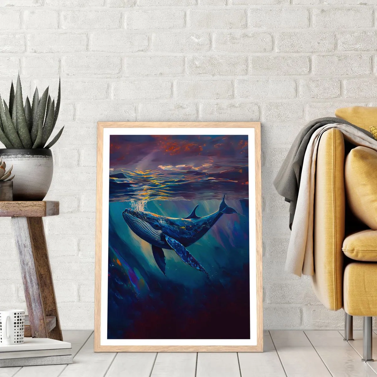 Affisch i ram av ljusek - Välkommen till min värld - 30x40 cm