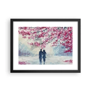 Affisch i svart ram - Romantisk promenad - 40x30 cm