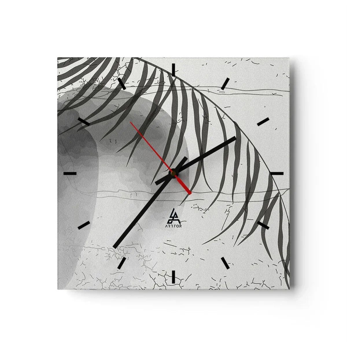 Väggklocka - Klocka på glas - Den subtila exotismen i naturen - 30x30 cm
