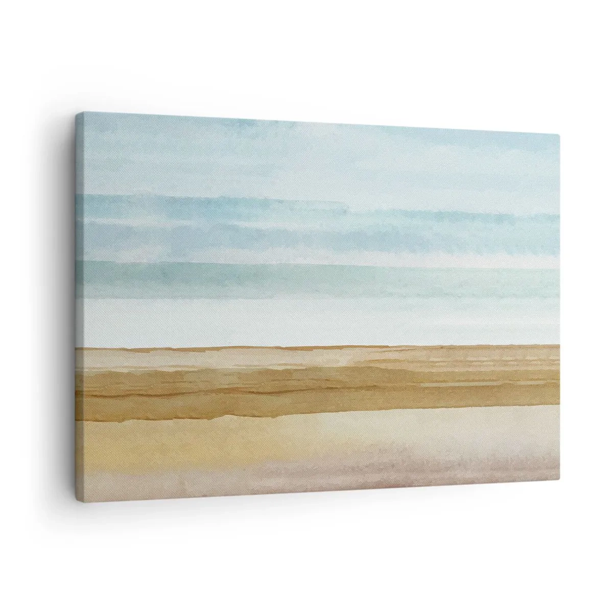 Canvastavla - Bild på duk - Abstrakt strandlandskap i pastellfärger - 70x50cm - Svalkande - Modern väggdekoration för vardagsrum och sovrum ARTTOR