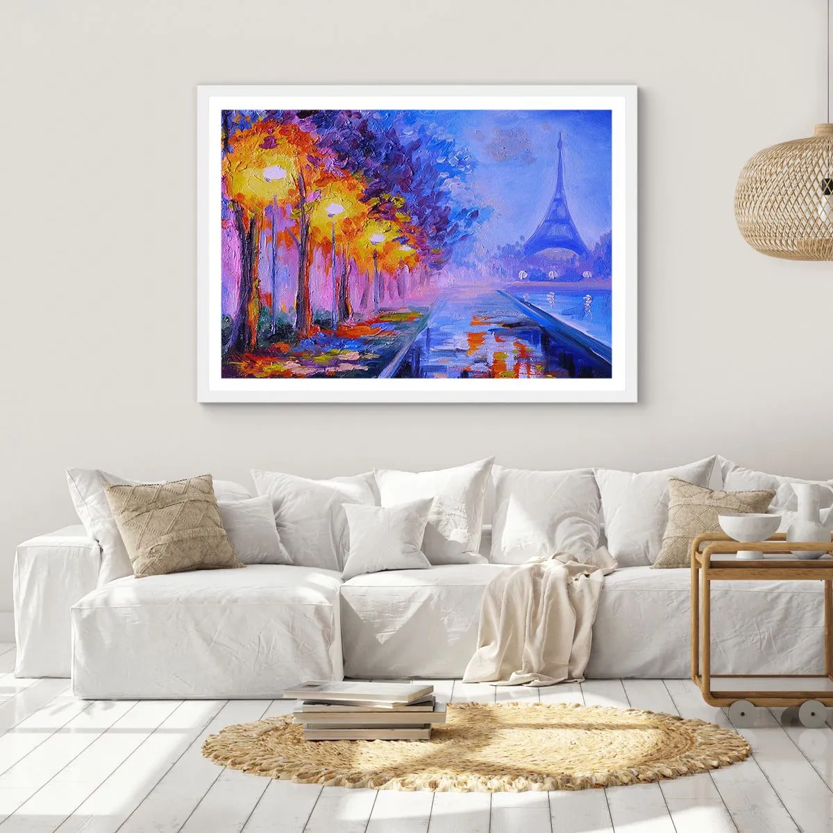 Affisch i vit ram - Drömpromenad - 100x70 cm