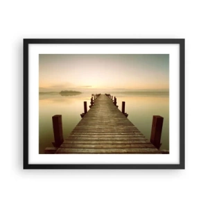 Affisch i svart ram - Förgryning, gryning, ljus - 50x40 cm