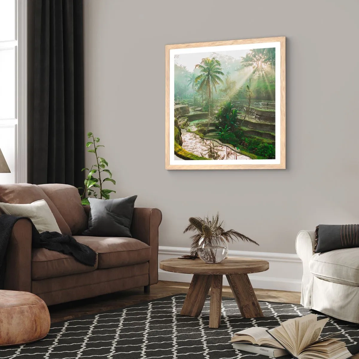 Affisch i ram av ljusek - Växa upp i solsken - 30x30 cm