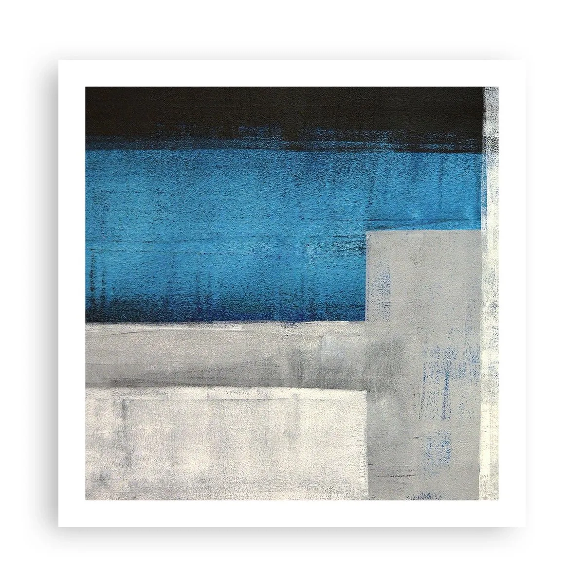 Affisch - Poetisk komposition av grått och blått - 60x60 cm