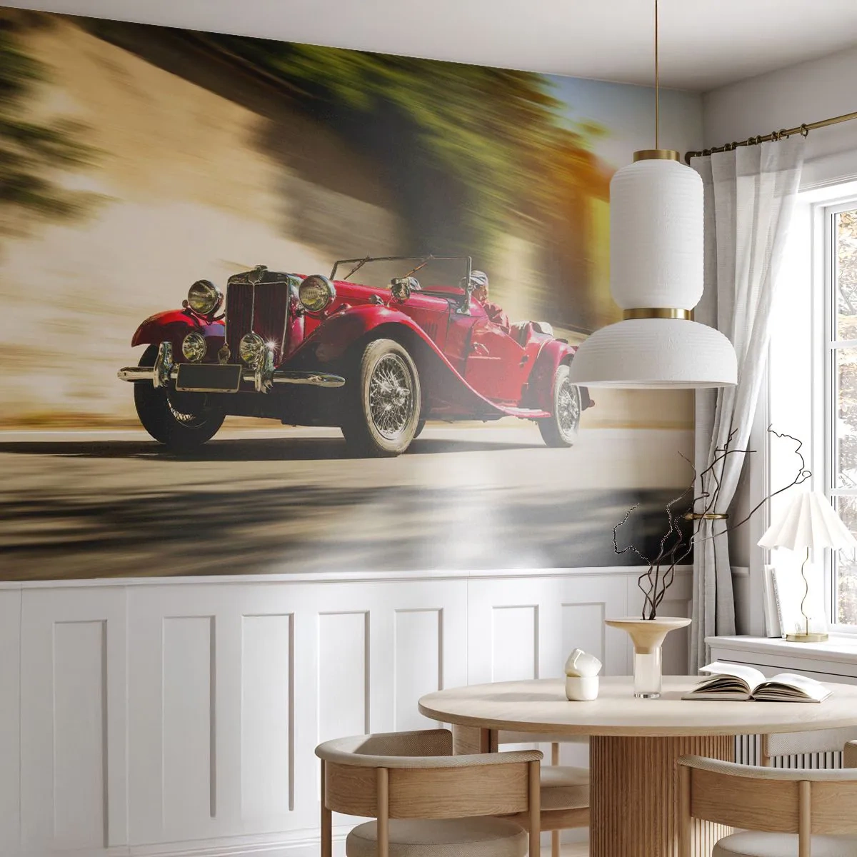 Fototapet Premium Sand - Vackrare än Nike från Samothrakis - Bil, Retro, Cabriolet - 100x70 cm