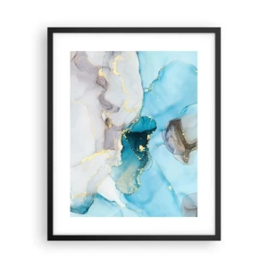 Affisch i svart ram - Studie över mötet mellan grå och turkos - 40x50 cm