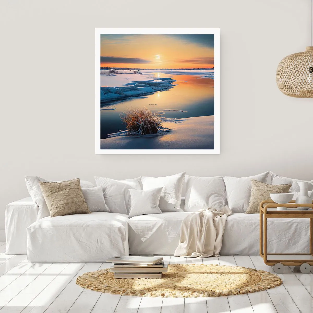 Affisch - Vintersolnedgång - 60x60 cm