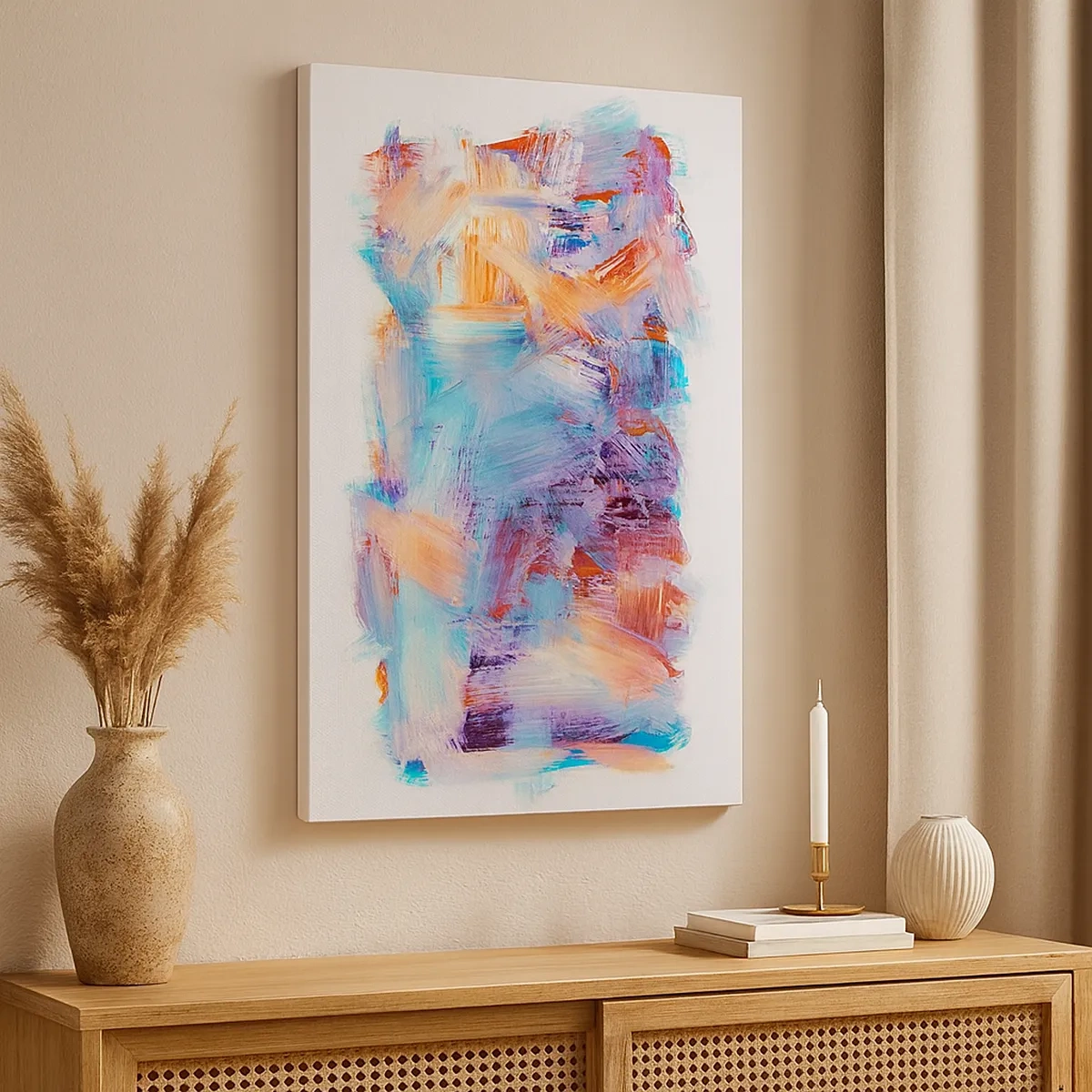 Canvastavla - Bild på duk - Färgglad röra - 50x70 cm