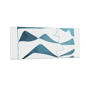 Glastavla - Bild på glas - Abstraktion: en turkos förening - 100x40 cm