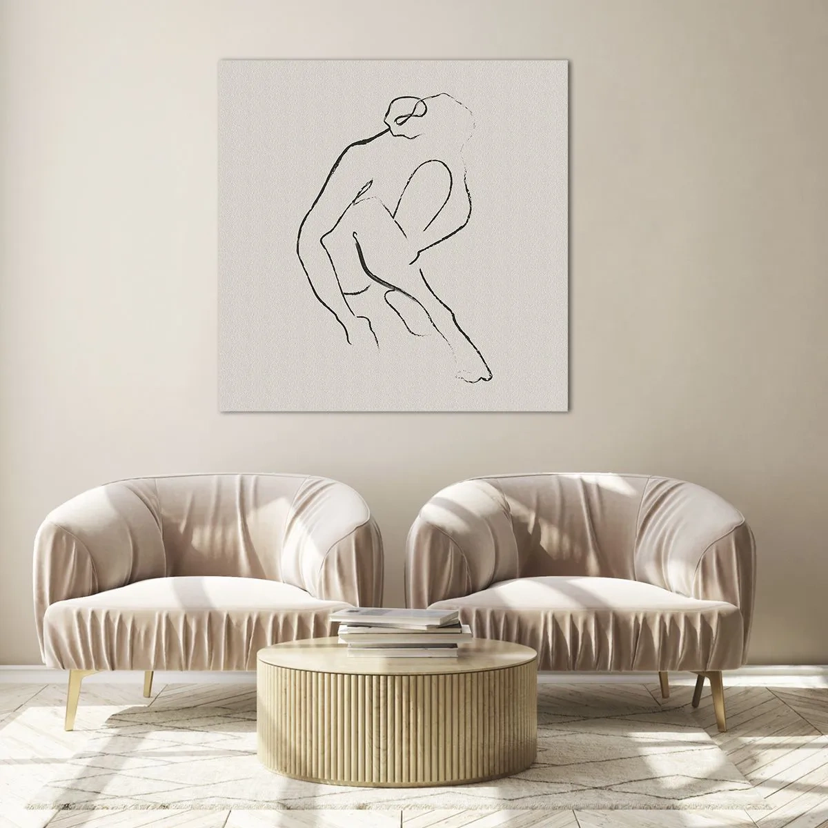 Glastavla - Bild på glas - Intim skiss - 70x70 cm