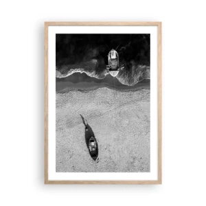 Affisch i ram av ljusek - Fortfarande på stranden... - 50x70 cm