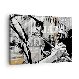 Canvastavla - Bild på duk - New Yorks jazzscen - 70x50cm - I New Yorks rytm - Modern väggdekoration för vardagsrum och sovrum ARTTOR