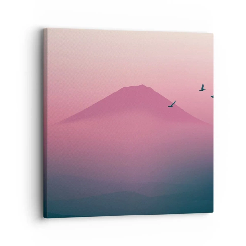 Canvastavla - Bild på duk - Vandrare över molnen - 30x30 cm