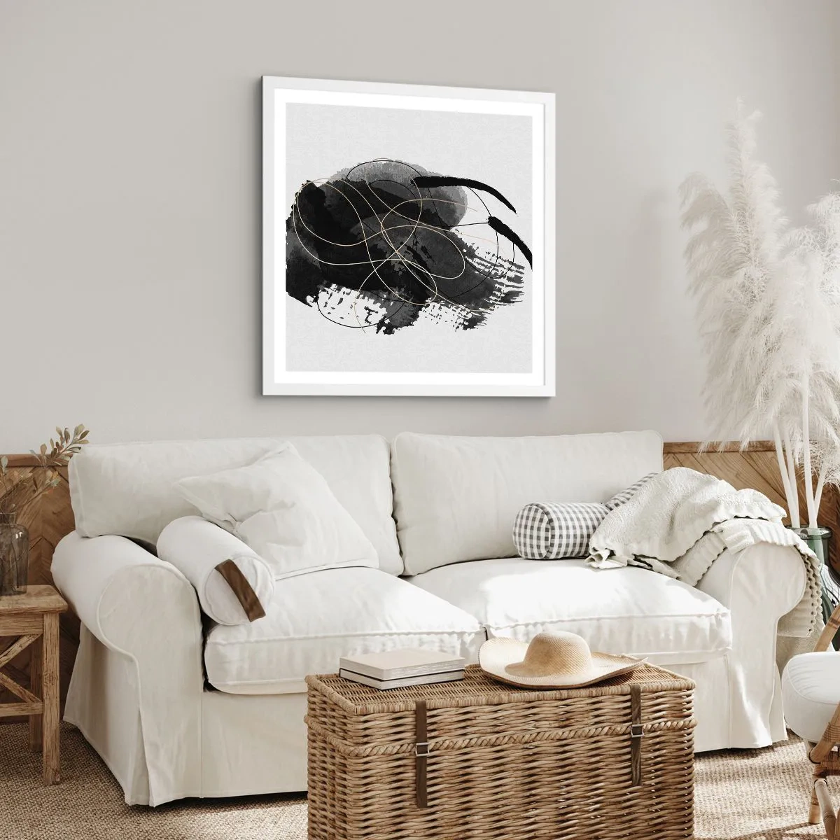 Affisch i vit ram - Uppkommen ur svärta - 40x40 cm