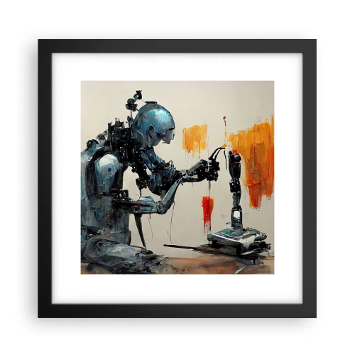 Affisch i svart ram - Kommer i morgon... - 30x30 cm