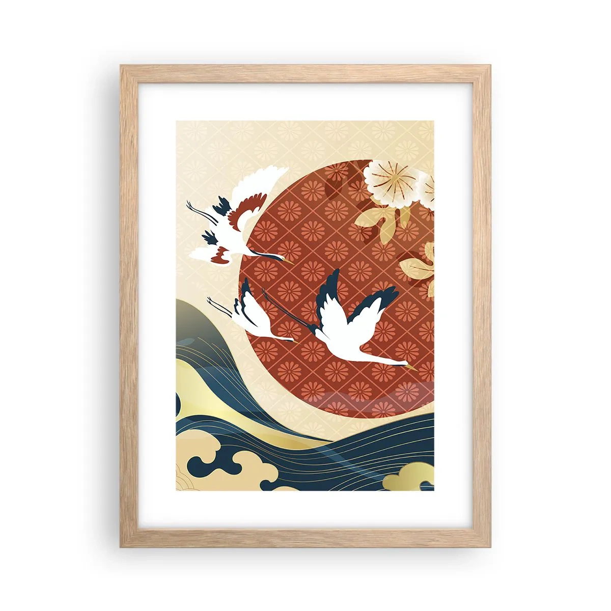 Affisch i ram av ljusek - Japansk saga - 30x40 cm