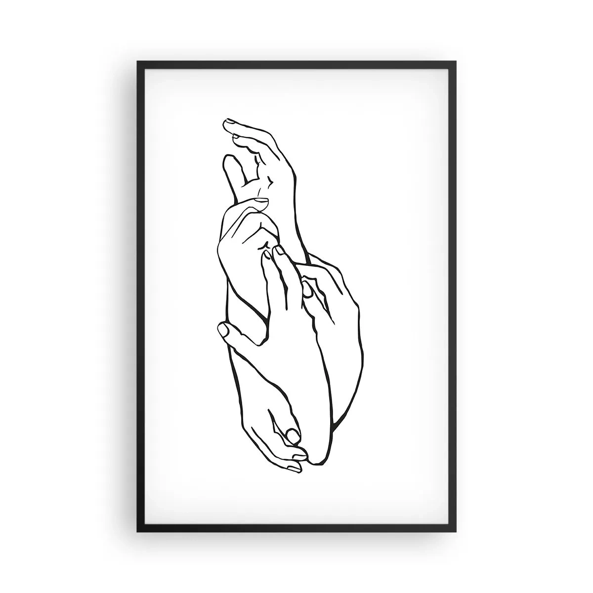 Affisch i svart ram - Hand i hand - 61x91 cm