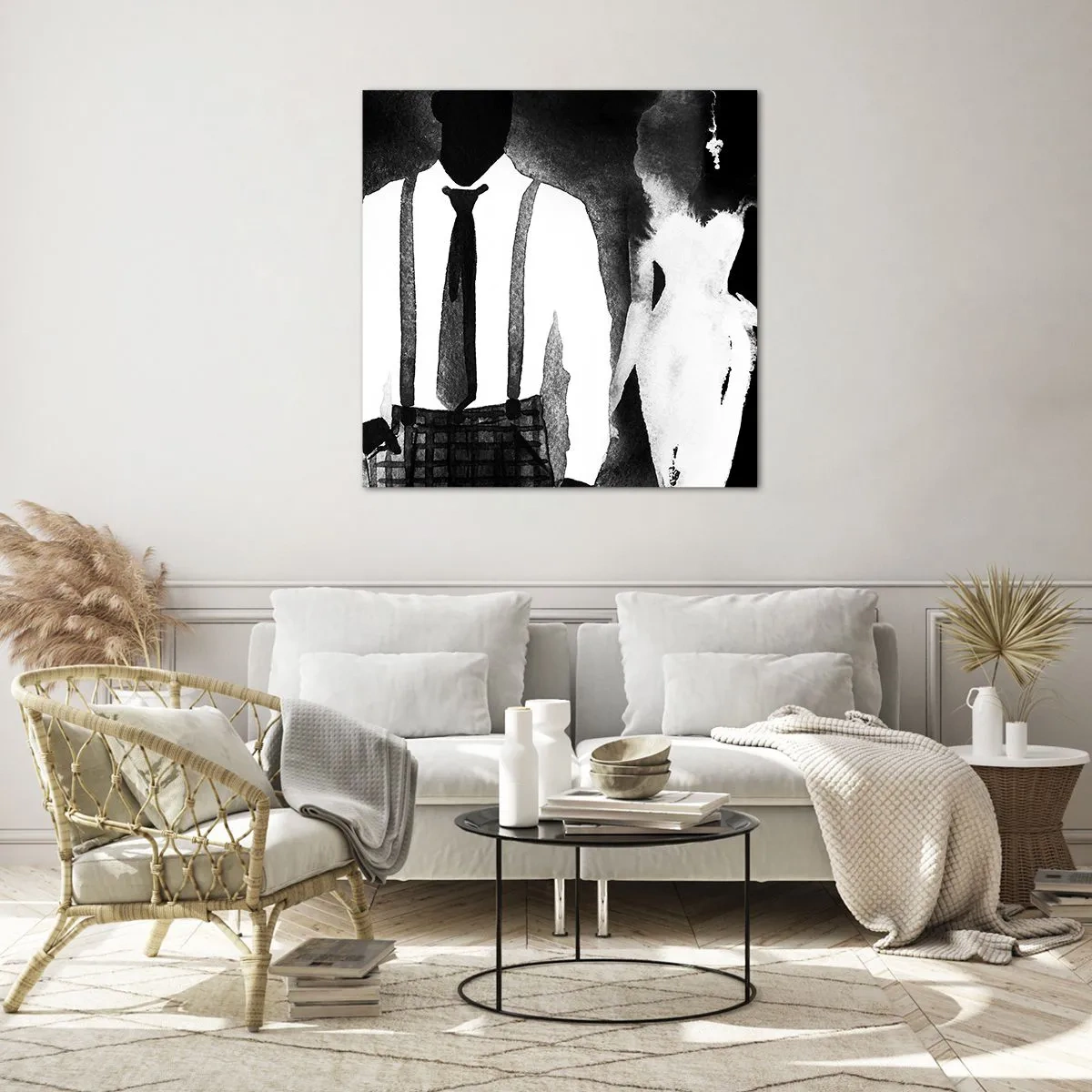 Glastavla - Bild på glas - Noir stämning - 40x40 cm