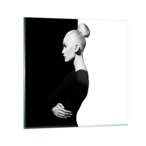 Glastavla - Bild på glas - Helt enkelt en kvinna - 30x30 cm