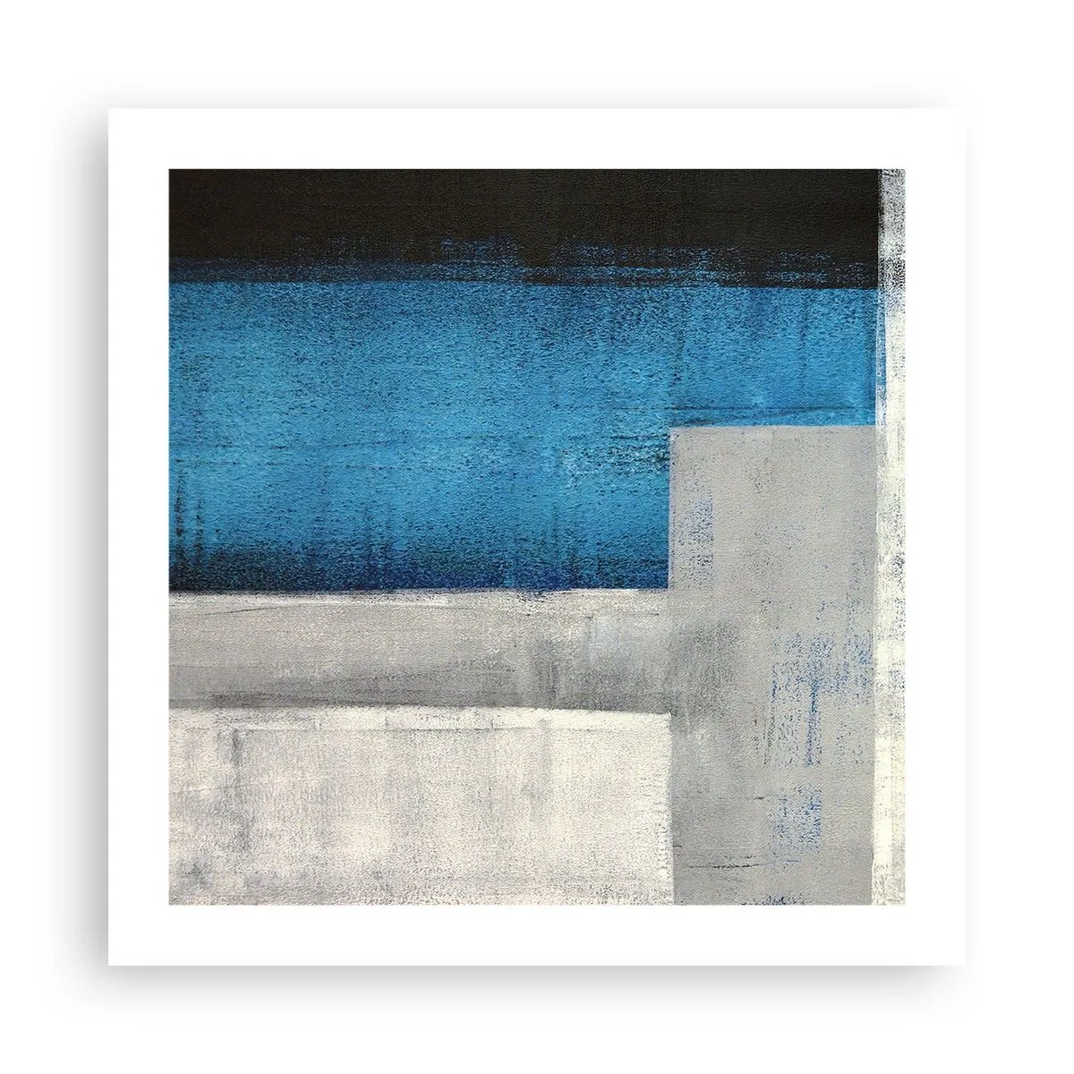 Affisch - Poetisk komposition av grått och blått - 50x50 cm