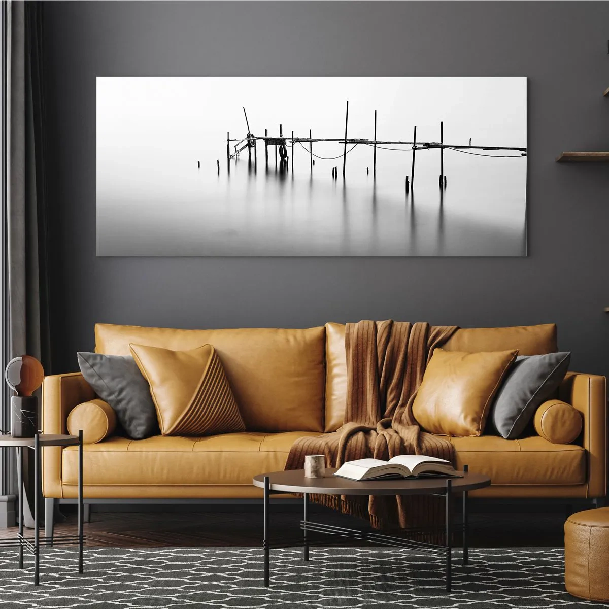 Glastavla - Bild på glas - Och om världen inte finns? - 140x50 cm