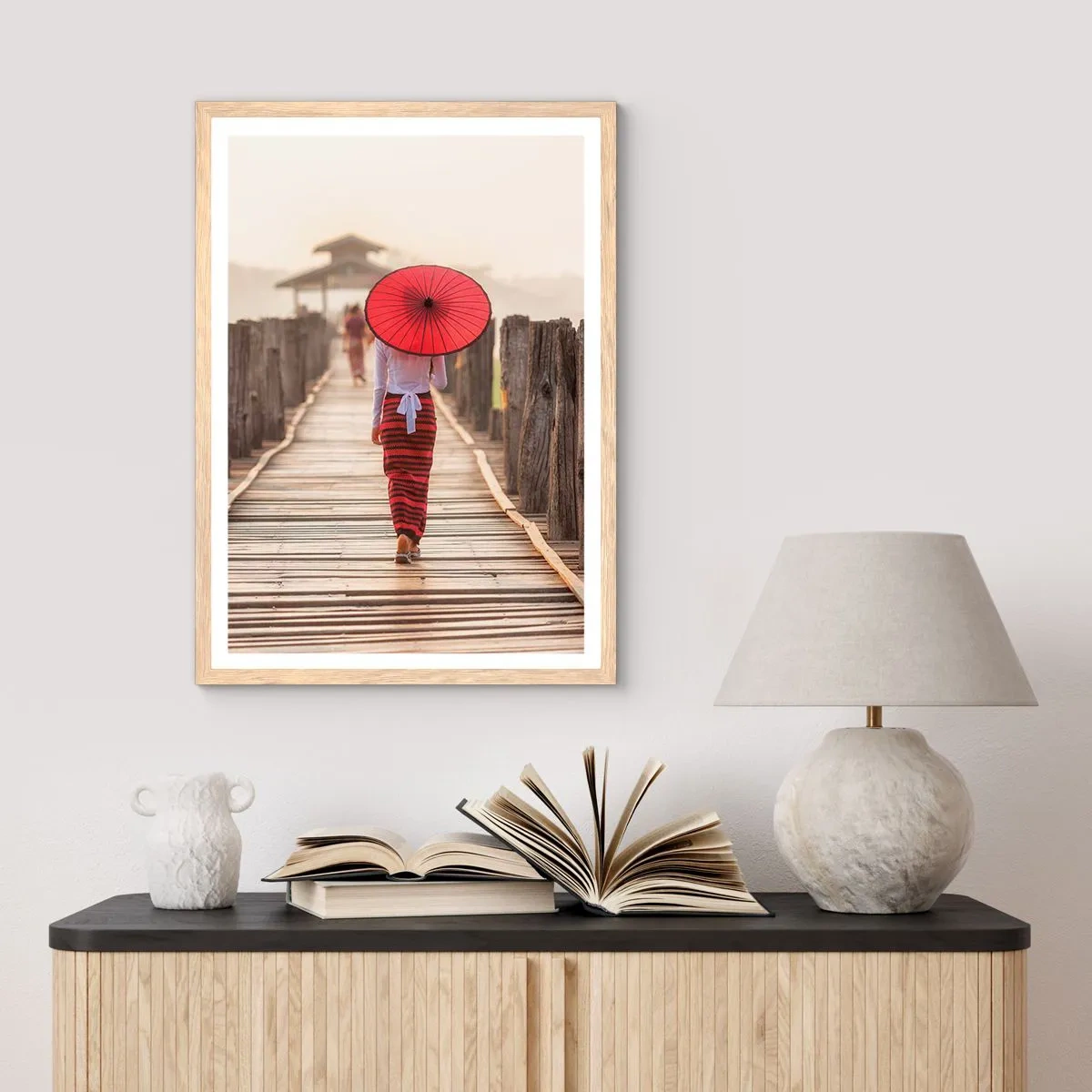 Affisch i ram av ljusek - På den gamla bron - 50x70 cm