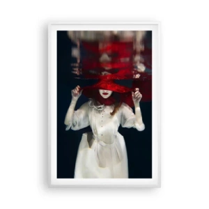 Affisch i vit ram - Konstig fru - 61x91 cm