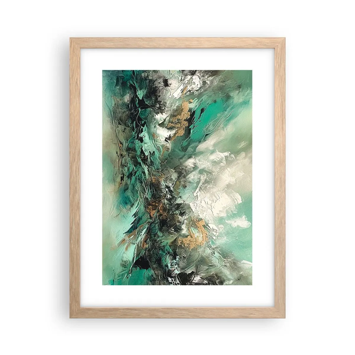 Affisch i ram av ljusek - Smaragdsvart bränna - 30x40 cm