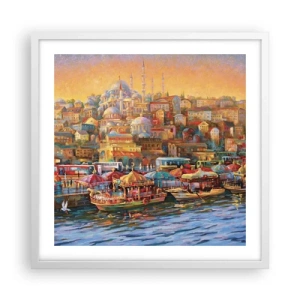 Affisch i vit ram - Istanbul-berättelse - 50x50 cm