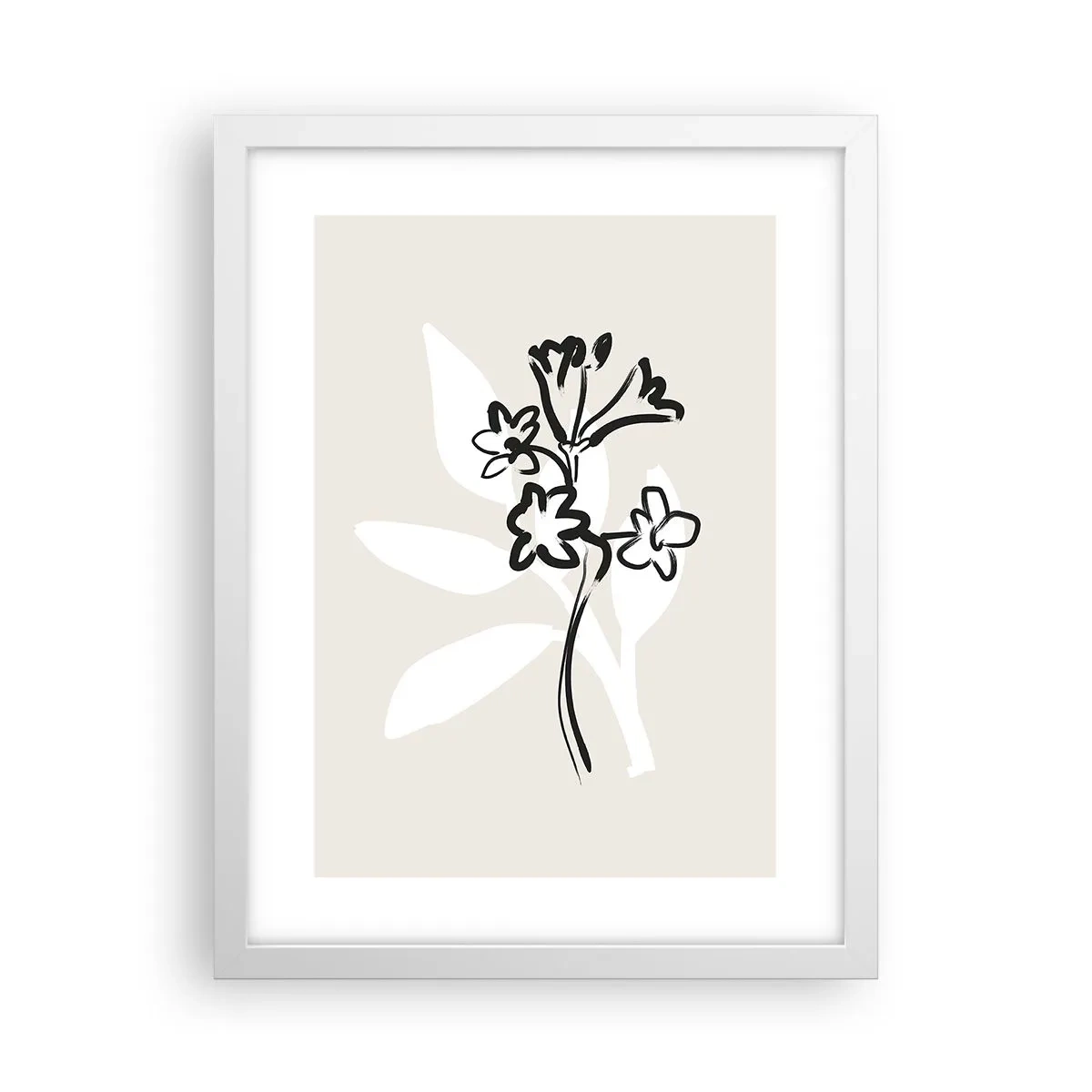 Affisch i vit ram - Skiss till ett herbarium - 30x40 cm
