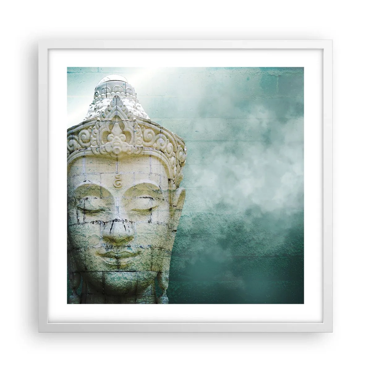 Affisch i vit ram - På jakt efter ljus - 50x50 cm