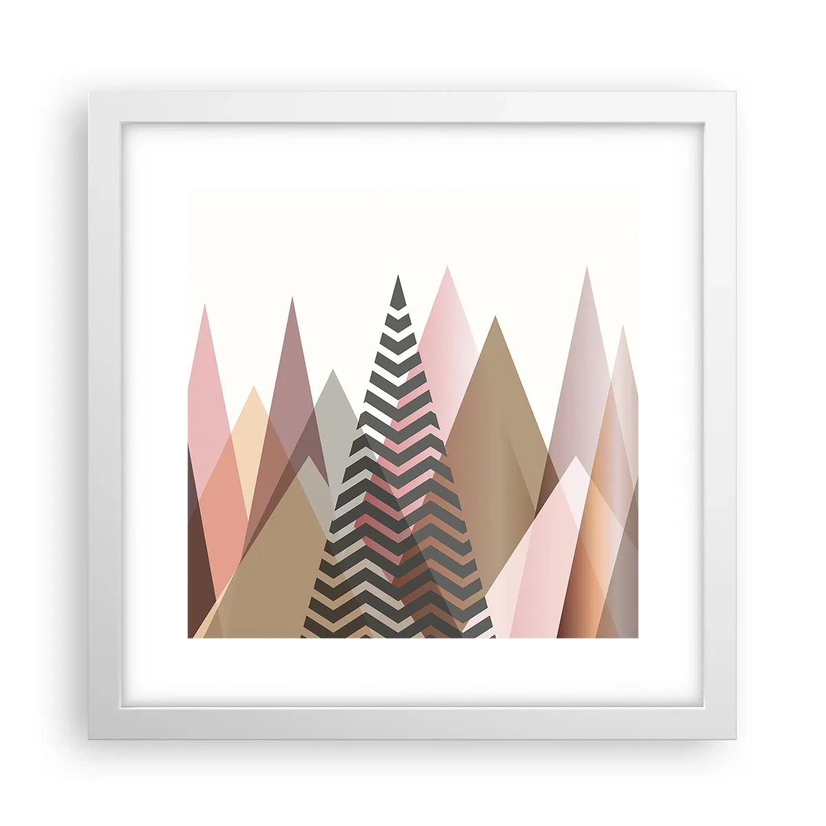 Affisch i vit ram - Utsikt över pyramider - 30x30 cm