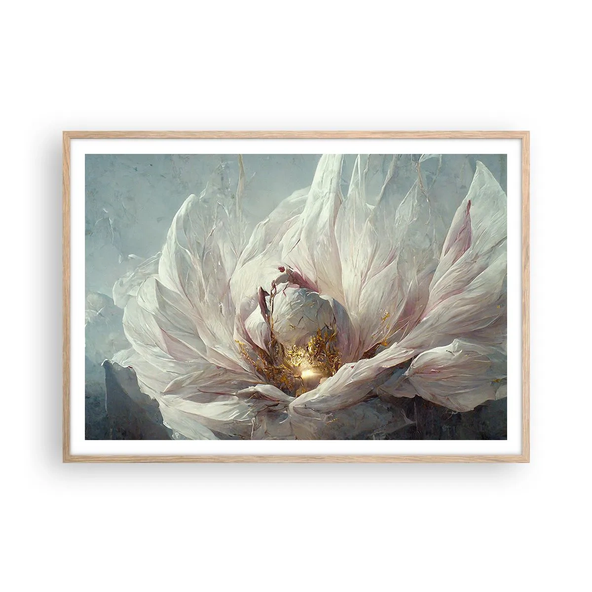 Affisch i ram av ljusek - Blommar en gång på hundra år - 100x70 cm