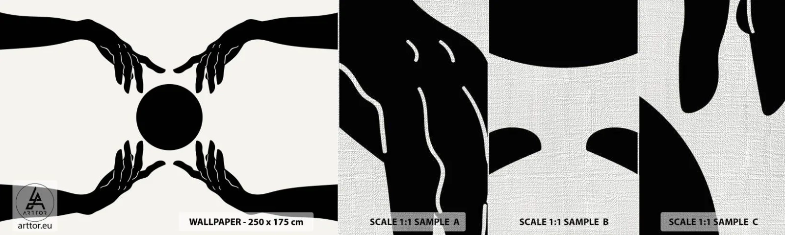 Provbit av fototapet Premium Canvas - Ett hemligt tecken - Händer, Boll, Händer - 100x30 cm