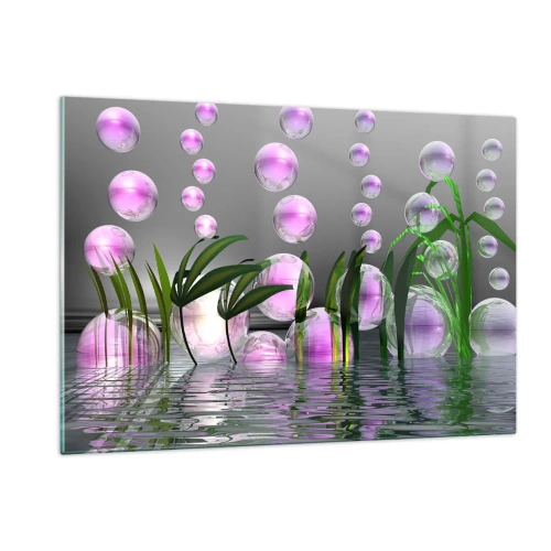 Glastavla - Bild på glas - Tankeväckande komposition av lätthet och liv - 120x80 cm