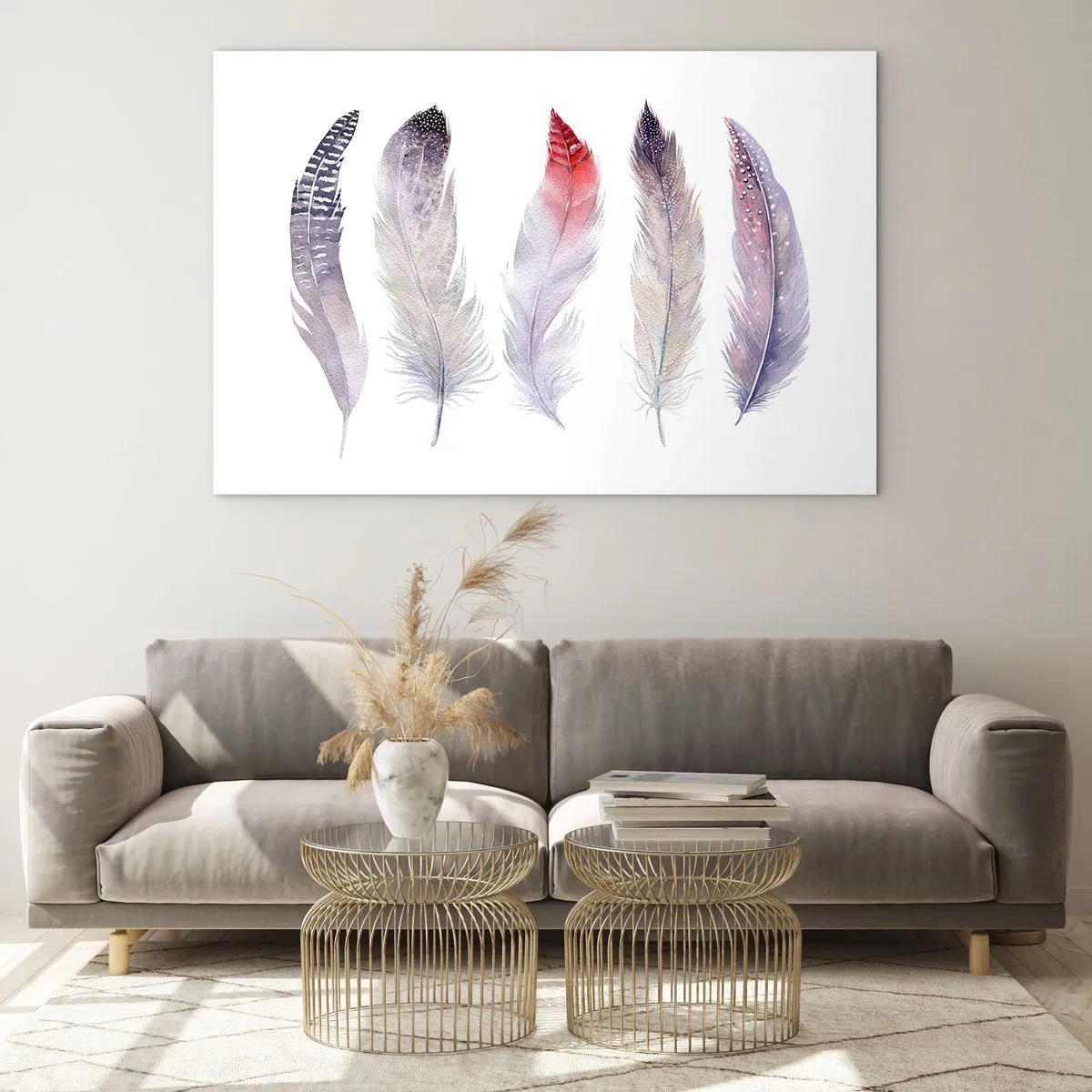 Glastavla - Bild på glas - Fin som färgrik dimma - 120x80 cm