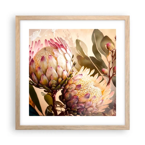 Affisch i ram av ljusek - Ömsint omfamnad - 40x40 cm