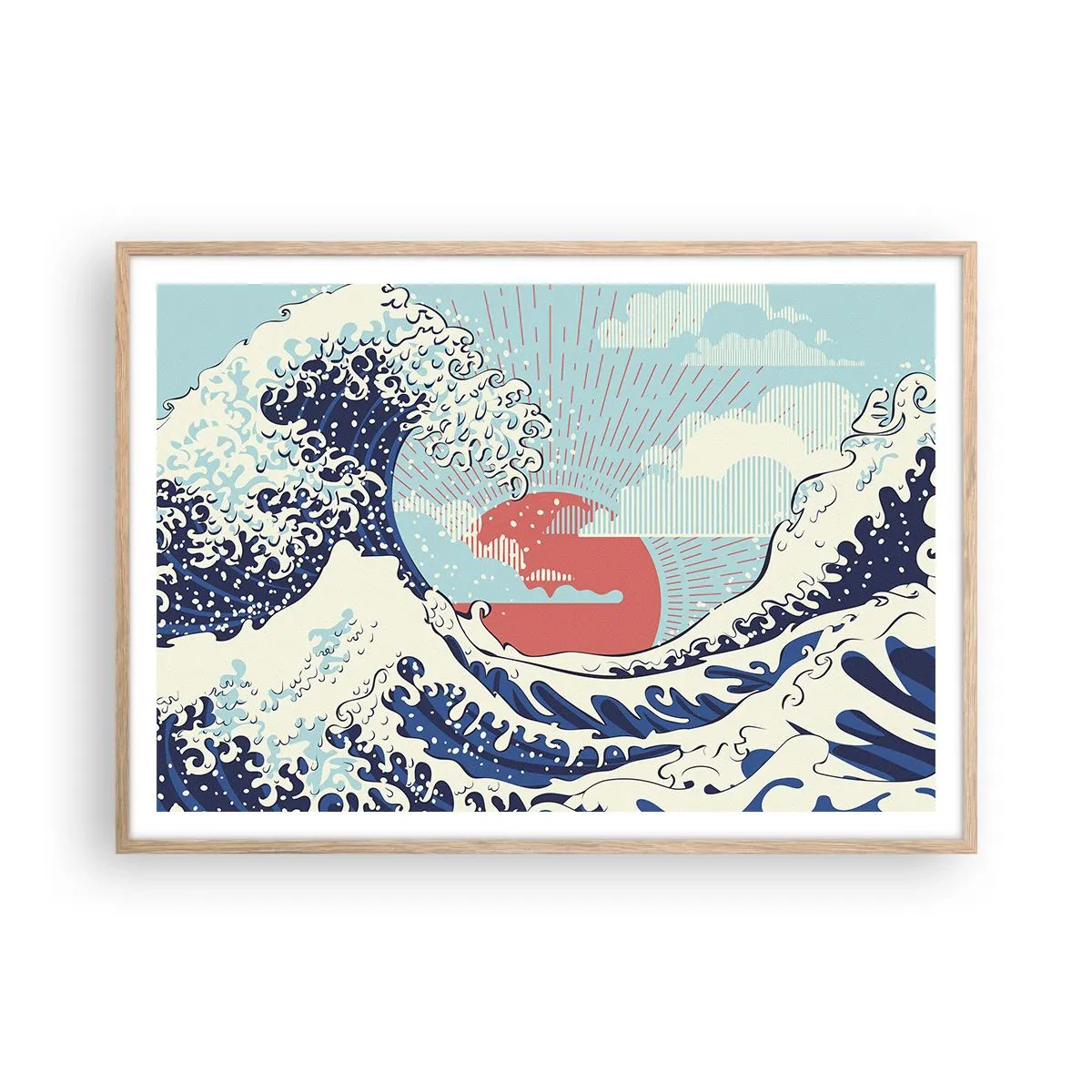 Affisch i ram av ljusek - Ur japanska inspirationer - 100x70 cm