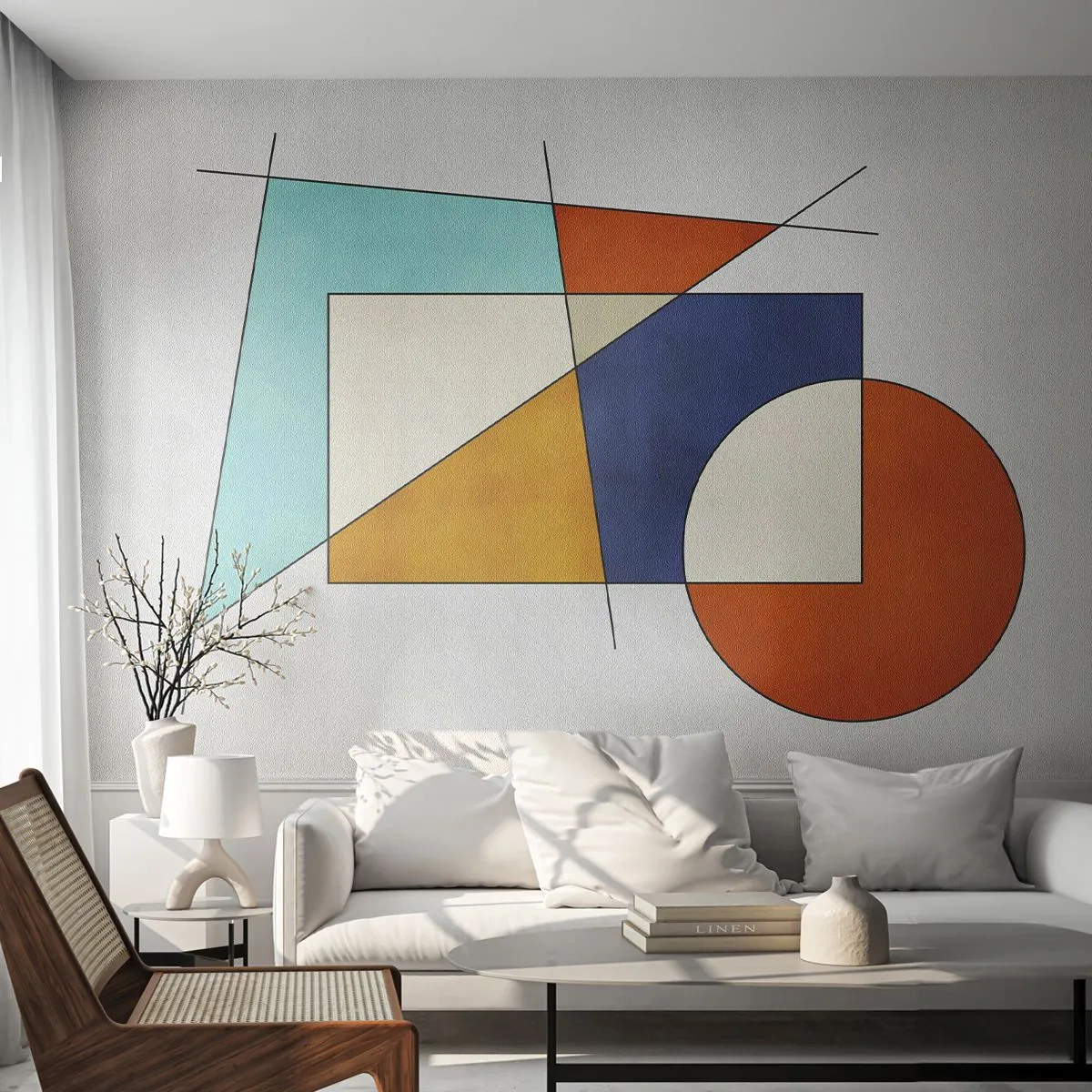 Fototapet Premium Sand - Abstraktion: modernistiskt nöje - Geometrisk, Modern, Minimalism - 100x70 cm