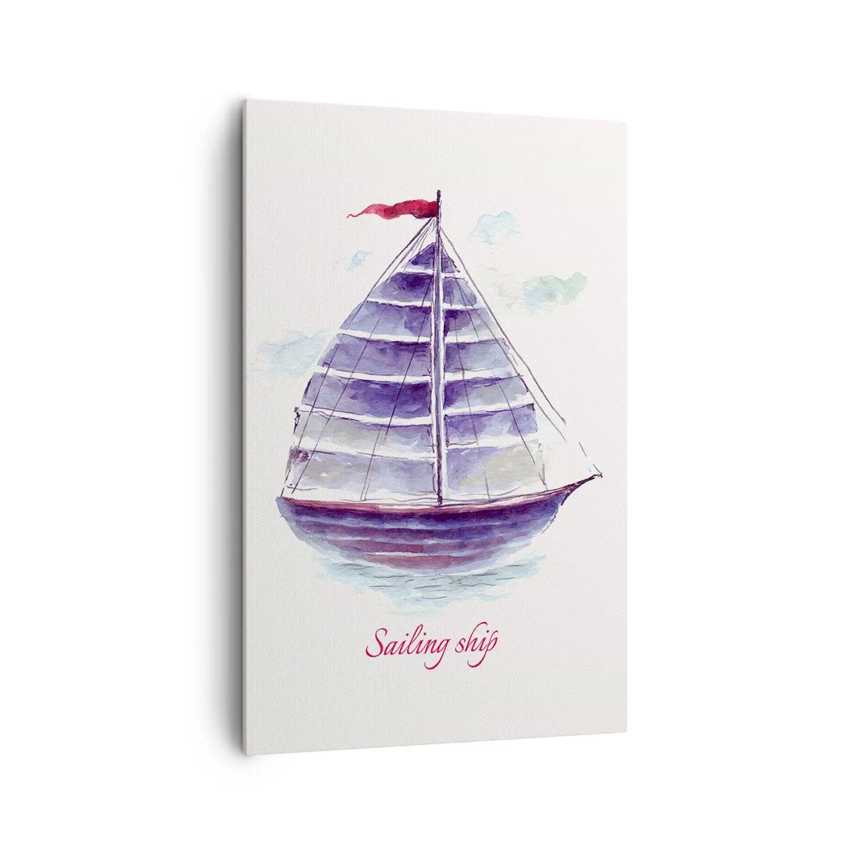 Canvastavla - Bild på duk - Fulla seglar och lugnt vatten - 80x120 cm