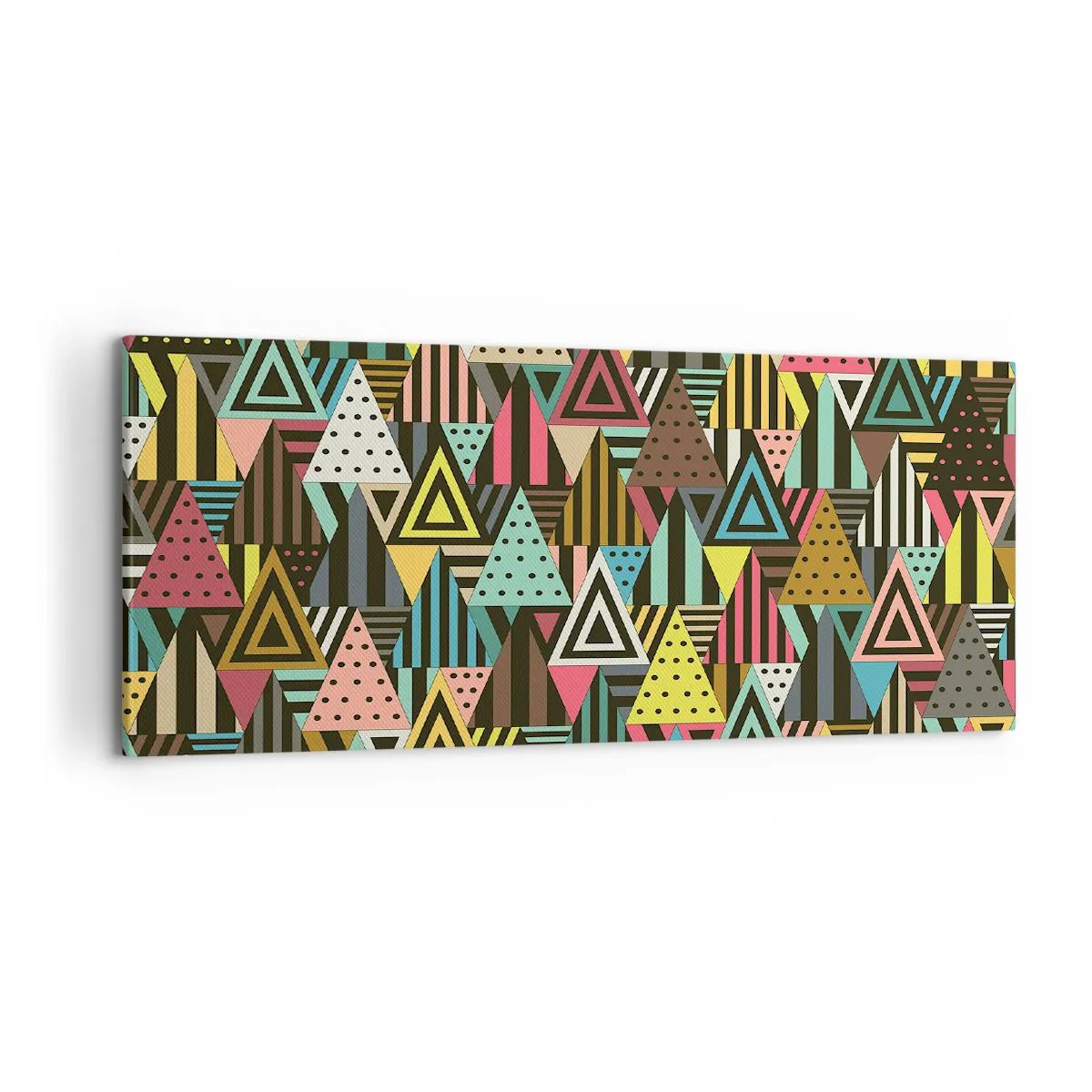 Canvastavla - Bild på duk - Trianglar - 120x50 cm