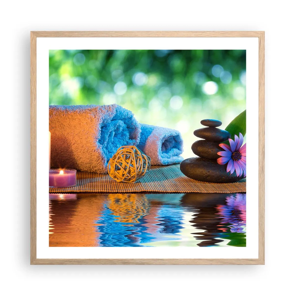 Affisch i ram av ljusek - Tid för kroppen - 60x60 cm