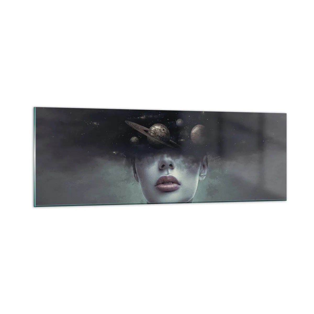 Glastavla - Bild på glas - Och planeterna blir galna... - 90x30 cm
