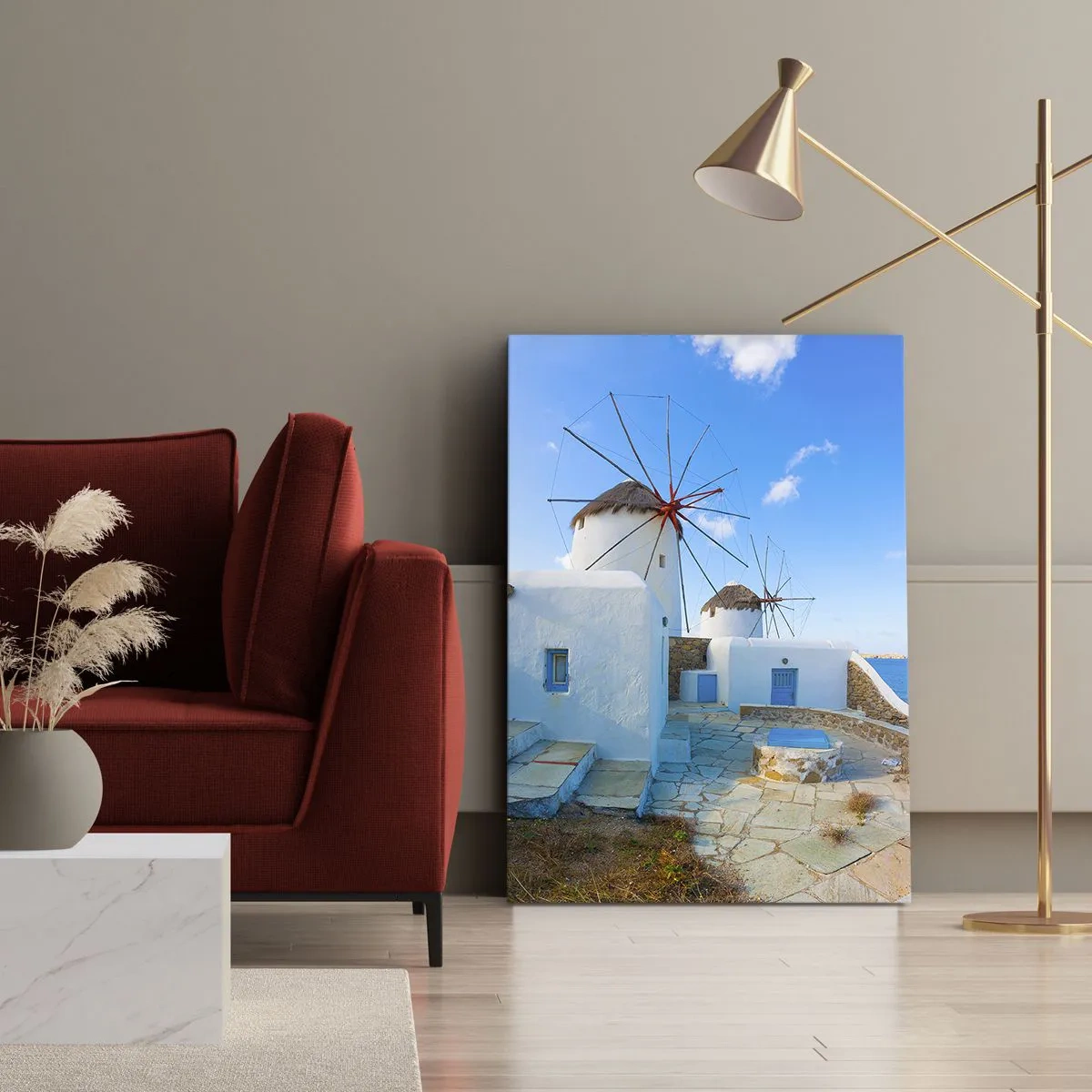 Canvastavla - Bild på duk - Blåa vinden från havet - 50x70 cm