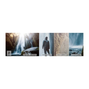 Provbit av fototapet Premium Canvas - Proportioner återställs - Vattenfall, Stenar, Grotta - 100x30 cm