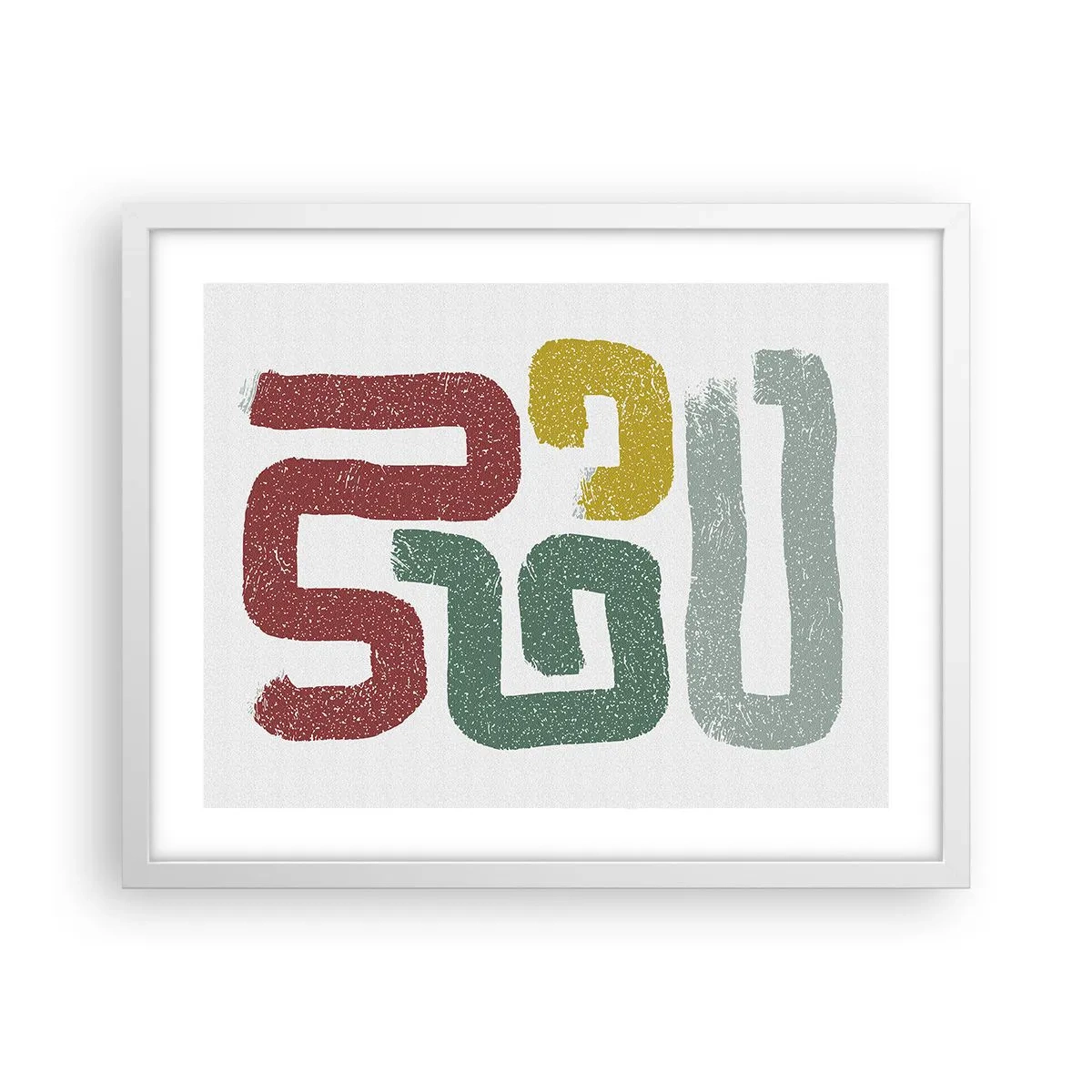Affisch i vit ram - På ett okänt språk - 50x40 cm