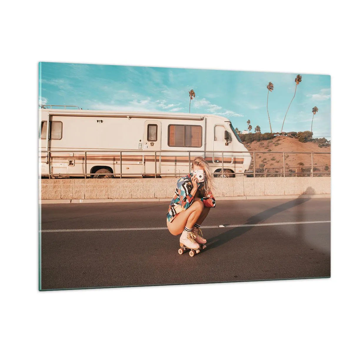 Glastavla - Bild på glas - Ett leende, tack! - 120x80 cm