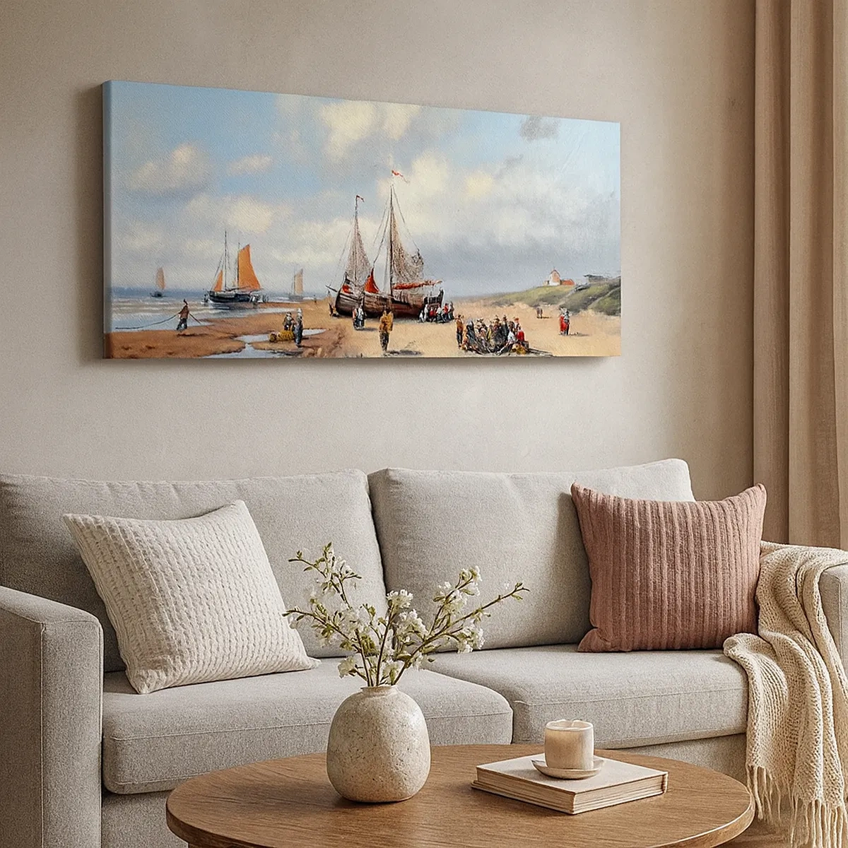 Canvastavla - Bild på duk - Efter en lyckad fångst - 30x30 cm