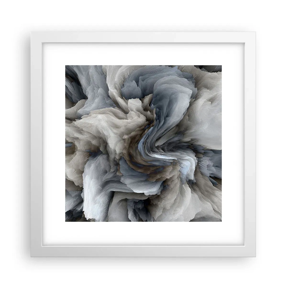 Affisch i vit ram - Sten och blomma - 30x30 cm