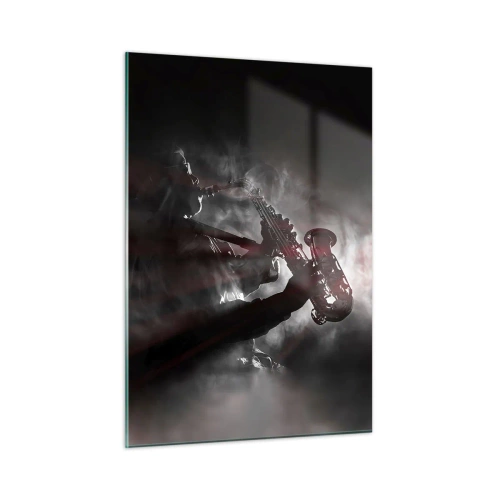 Glastavla - Bild på glas - I jazzens ångor - 50x70 cm